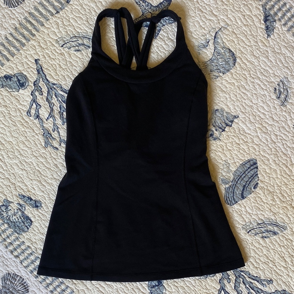 LuluLemon Black Racerback Tank Top. Size 6.